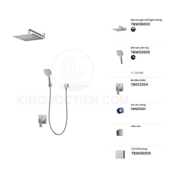 Sen tắm âm tường TOTO TBG13304A/TBN01001B/TBW08003A/TBW02005V/TBW08009A nóng lạnh