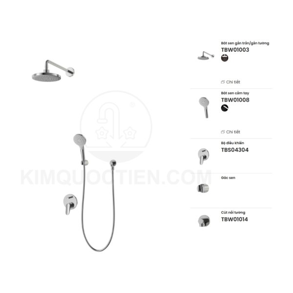 Sen tắm âm tường TOTO TBS04304B/TBW01003A/TBW01008V/TBW01014B nóng lạnh