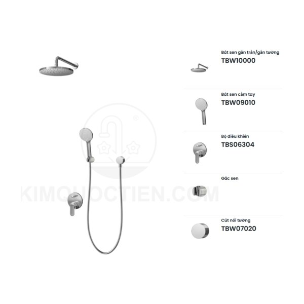 Sen tắm âm tường TOTO TBS06304A/TBS01304B1/TBW10010V/TBW09010V/TBW07020A nóng lạnh
