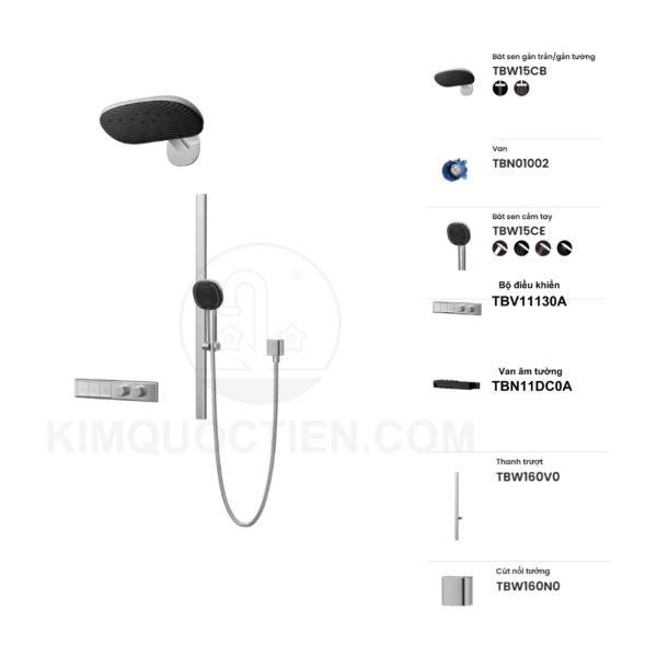 Sen tắm âm tường TOTO TBV11130A/TBN11DC0A/TBW15CB0A/TBN01002B/TBW15CE0A/TBW160N0A/TBW160V0A điều chỉnh nhiệt độ