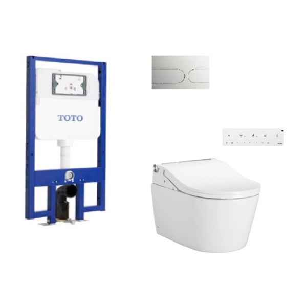 TOTO CW542HME5U#NW1/TCF802E2Z#NW1/WH172AAT/MB175M#SS - Bồn cầu treo tường điện tử RW (giấu dây) xả tự động