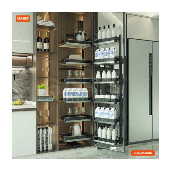 Tủ Đồ Khô GARIS GS6.60A Khay Nhôm Kính Trắng Cánh Mở 6 Tầng 60cm