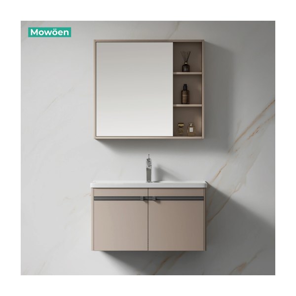 Tủ Lavabo Nhựa PVC Mowoen MW2702-80 Chậu Sứ Khổ 800mm