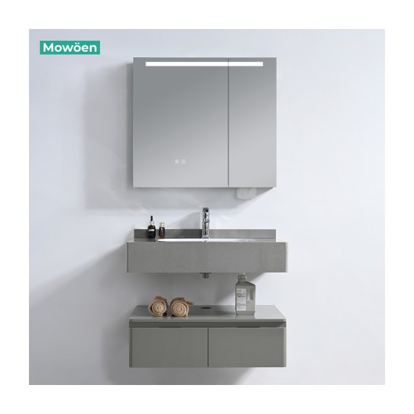 Tủ Lavabo Nhựa PVC MOWOEN MW2826-80 800mm Kèm Gương LED