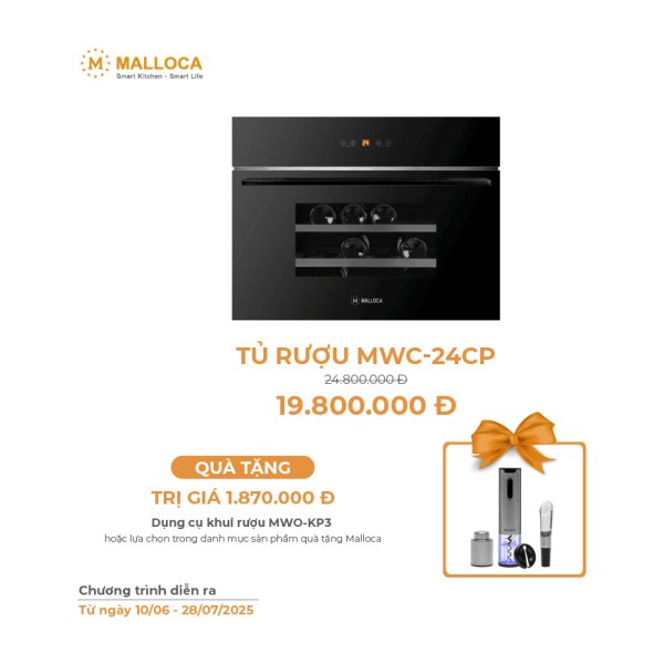 Tủ Rượu MALLOCA MWC-24CP Âm Tủ