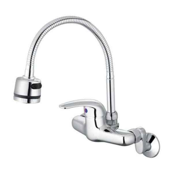 Vòi Bếp CAESAR K526C Nóng Lạnh Ống Mềm 2 Chế Độ Gắn Tường