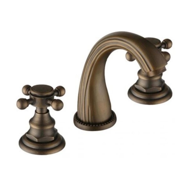 Vòi lavabo 3 lỗ Kanly GCB03 nóng lạnh bằng đồng cổ điển