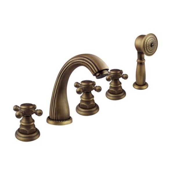 Vòi lavabo 5 lỗ Kanly GCB04 nóng lạnh bằng đồng cổ điển