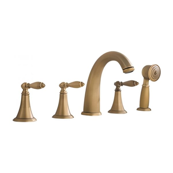 Vòi lavabo 5 lỗ Kanly GCB22 nóng lạnh bằng đồng cổ điển