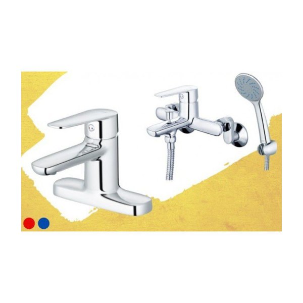 Vòi Lavabo CAESAR B382CU Nóng Lạnh Xả Nhấn