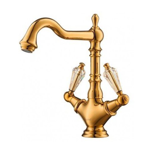 Vòi Lavabo COTTO CT2223C17ST#GR Nóng Lạnh Thân Cao Màu Vàng