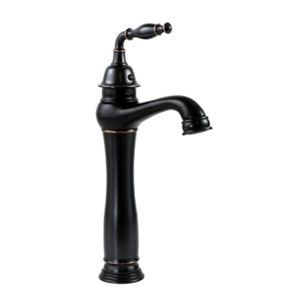 Vòi Lavabo Kanly Cổ Cao GCA14B Bằng Đồng Cổ Điển Màu Đen