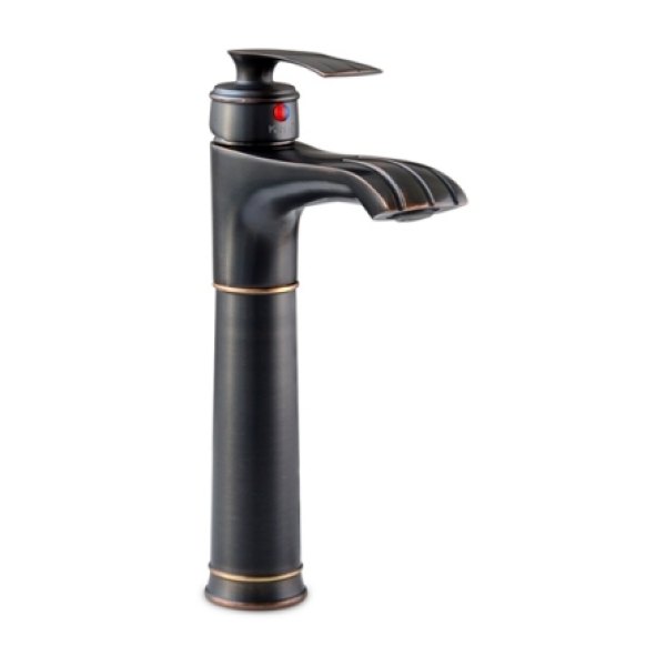 Vòi Lavabo Kanly GCA41B Nóng Lạnh Cổ Cao Bằng Đồng Màu Đen