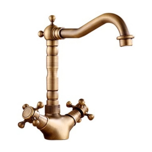 Vòi lavabo Kanly GCC05 nóng lạnh bằng đồng cổ điển