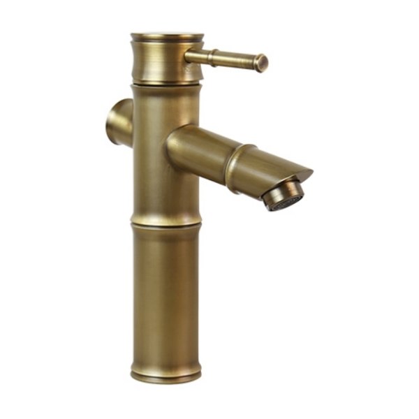Vòi Lavabo Kanly GCV02 Nóng Lạnh Bằng Đồng Hình Ống Tre