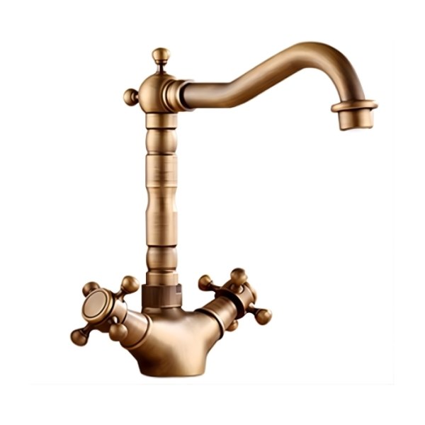Vòi Lavabo Kanly GCV05 Nóng Lạnh Bằng Đồng Cổ Điển