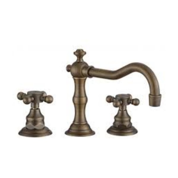 Vòi lavabo nóng lạnh 3 lỗ bằng đồng cổ điển Kanly GCB07