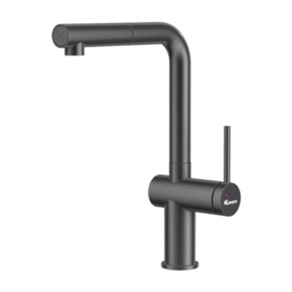 Vòi rửa bát dây rút Konox Stream Smart Gun Metal