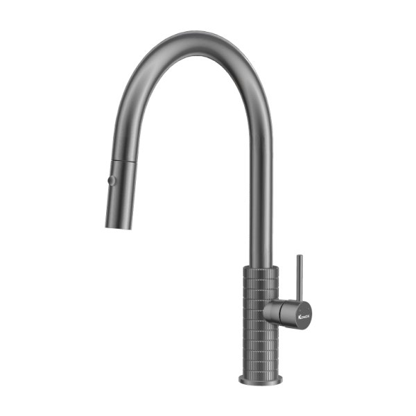 Vòi rửa bát dây rút Konox Venice Gun Metal