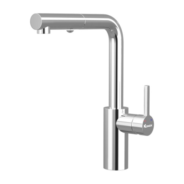 Vòi rửa bát dây rút Konox Vira Chrome