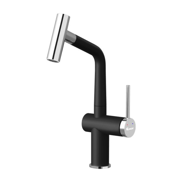 Vòi rửa bát dây rút Konox Volta Black