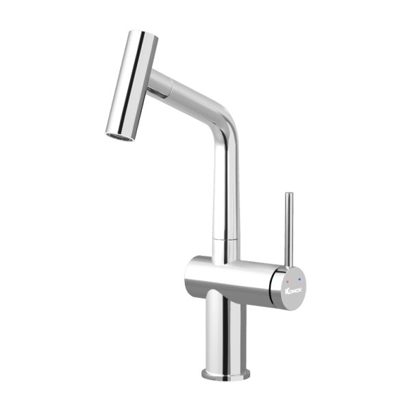 Vòi rửa bát dây rút Konox Volta Chrome