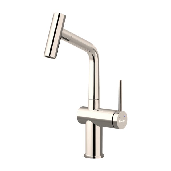 Vòi rửa bát dây rút Konox Volta Nickel