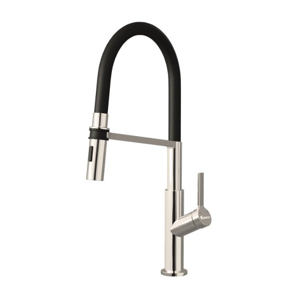Vòi rửa bát thân mềm Konox Tema Nickel