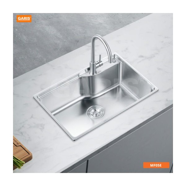 Vòi Rửa Chén GARIS MF05E Nóng Lạnh Inox 304 Bóng Xước Mờ