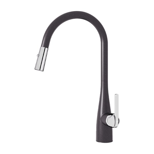 Vòi Rửa Chén KONOX Curva Black Dây Rút Màu Đen