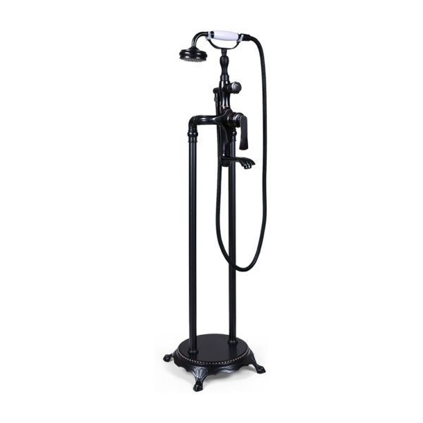 Vòi Sen Xả Bồn Tắm Kanly GCS09B Nóng Lạnh Đặt Sàn Bằng Đồng Màu Đen